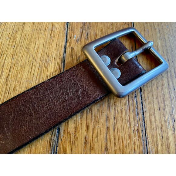 DAVID BRISTOW Distressed Brown Leather Belt Womens sz S/M - Picture 7 of 11